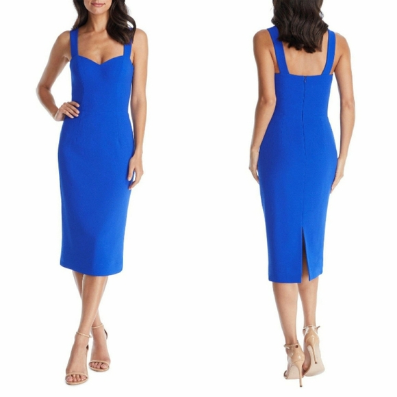 Dress The Population Nicole Electric Bright Blue Sheath Cocktail Dress sz Small - Picture 5 of 5